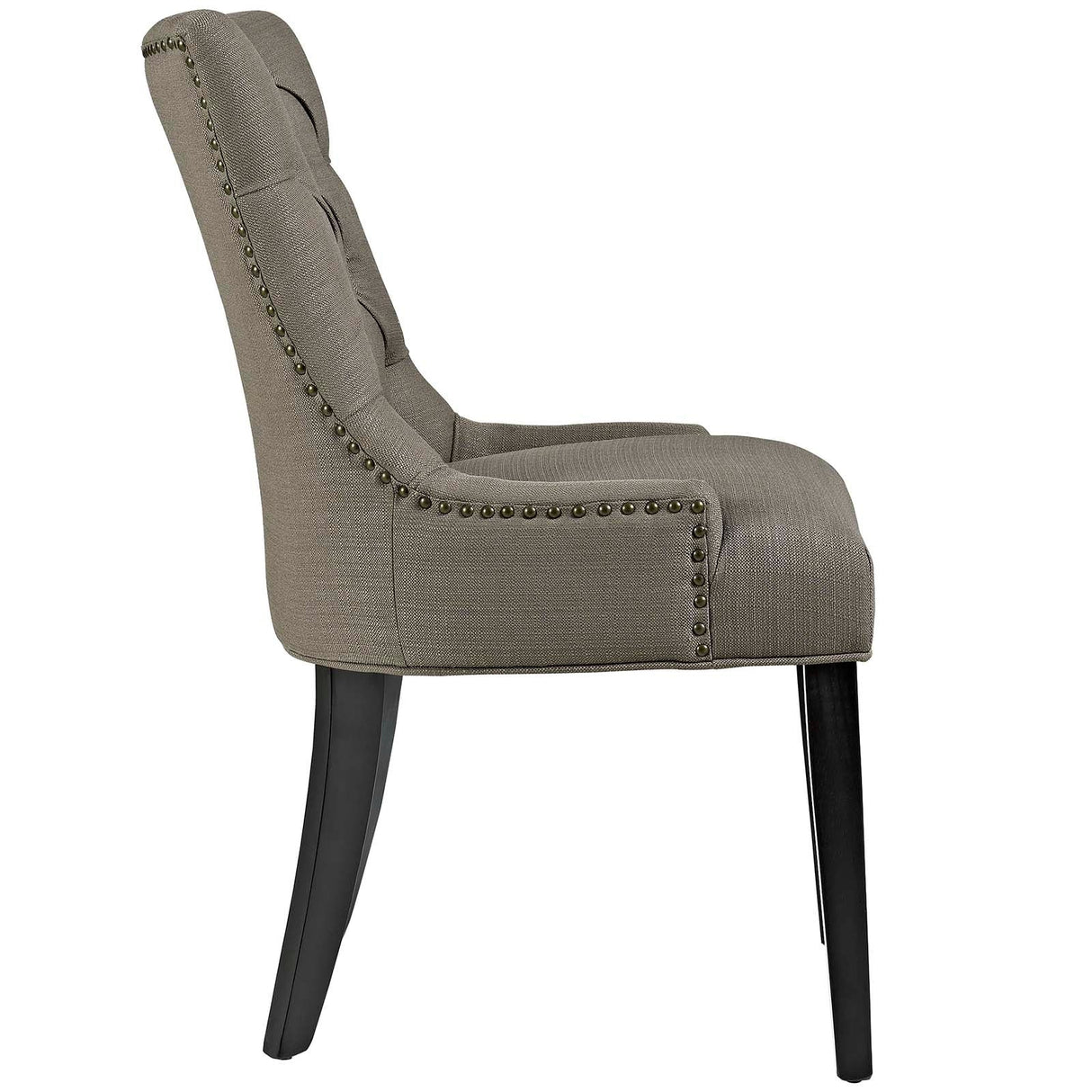 Set of 2 Button Tufted Fabric Dining Side Chairs with Nailhead Trim