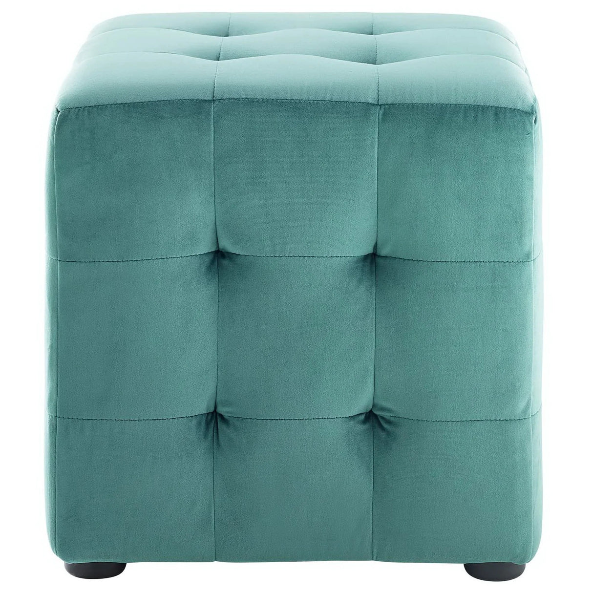 Tufted Cube Velvet Ottoman β 15 Inch Upholstered