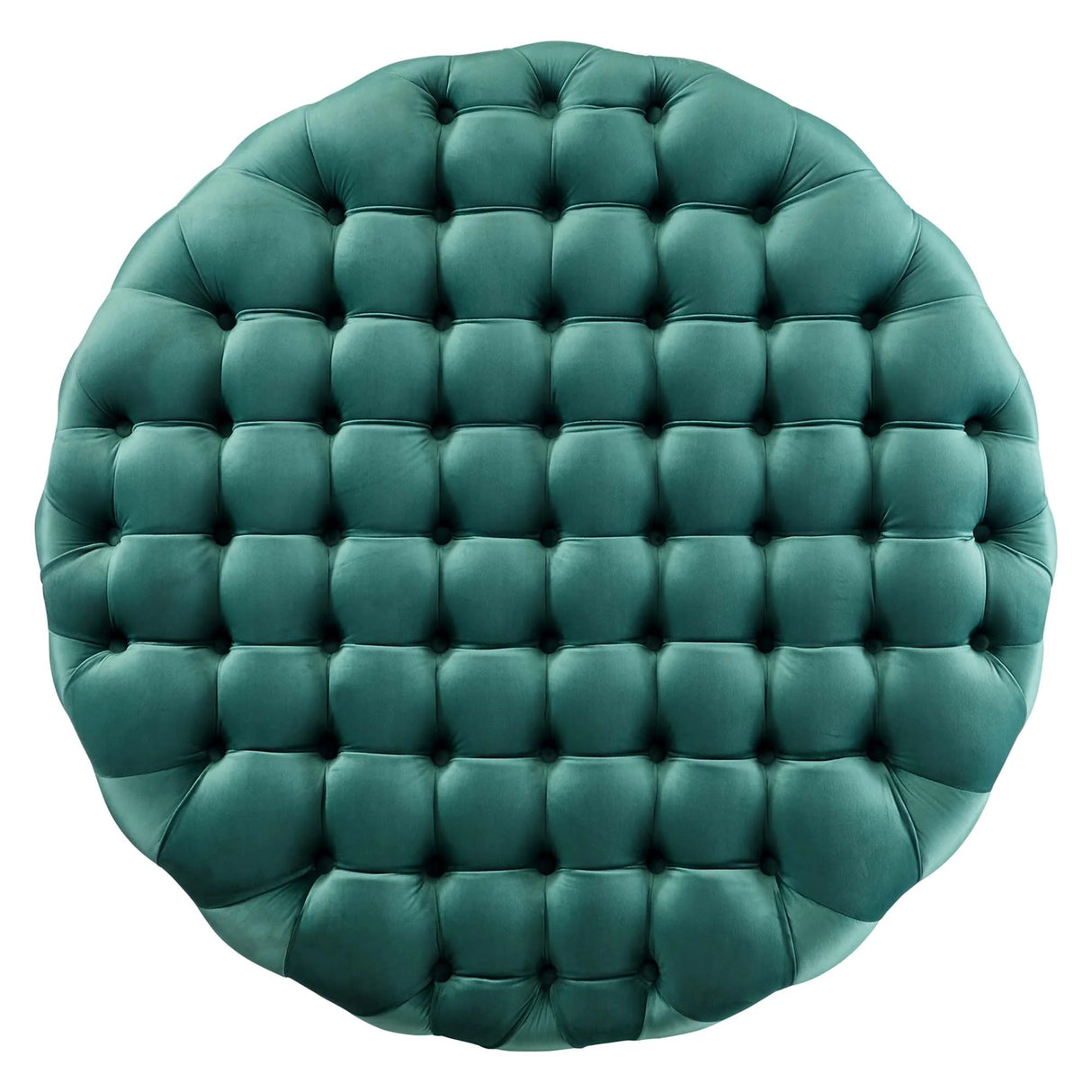 Large Round Tufted Velvet Ottoman – Upholstered 40 Inch