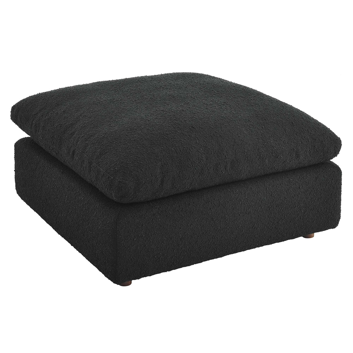 Contemporary Overstuffed Boucle Upholstered Ottoman β 40 Inch