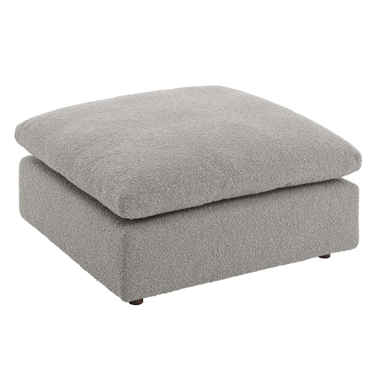 Contemporary Overstuffed Boucle Upholstered Ottoman β 40 Inch