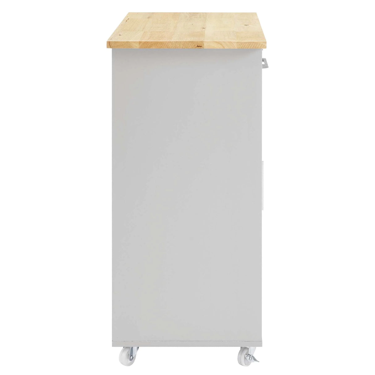 Modern Rolling Kitchen Cart with Rubberwood Top and Towel Bar β 34 Inch
