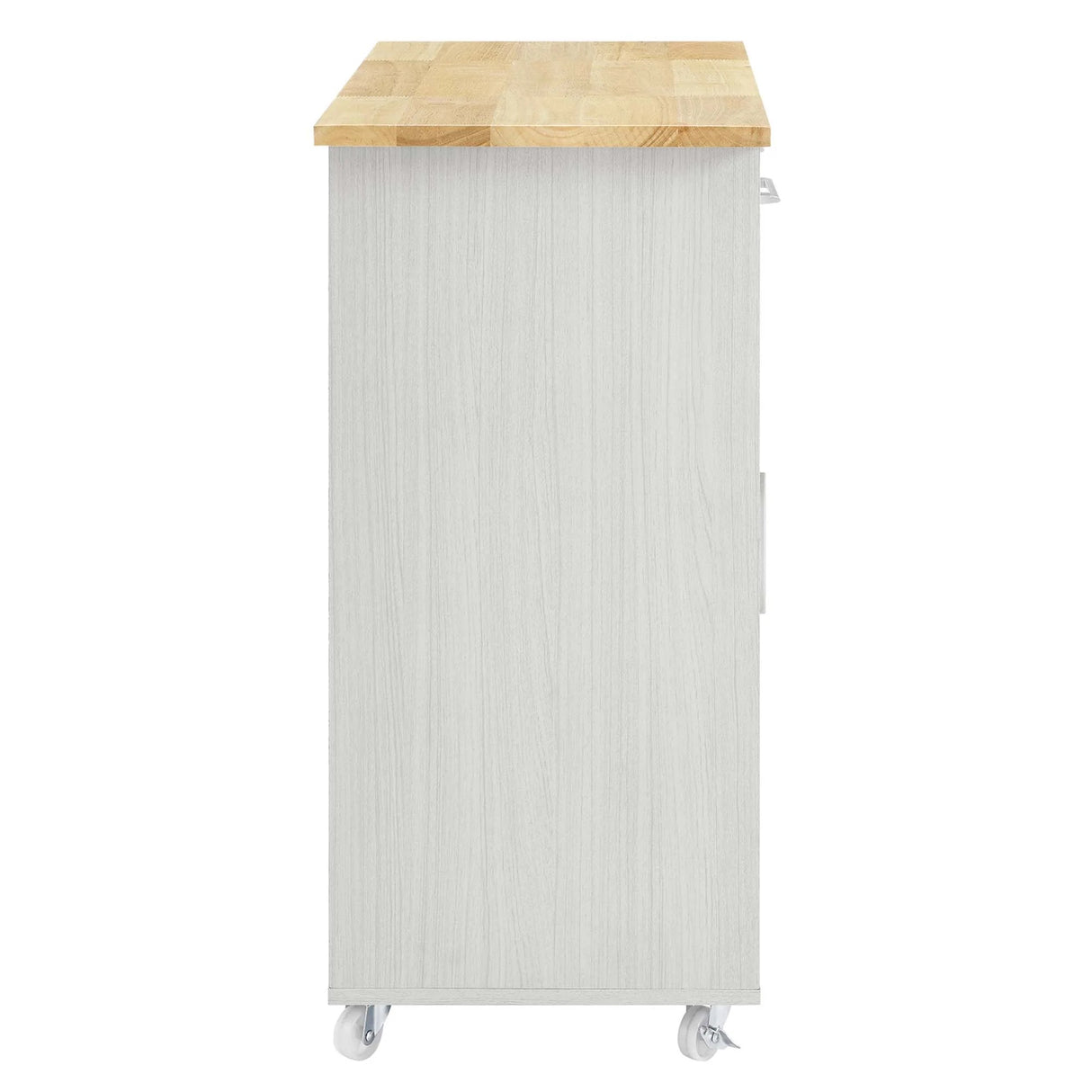 Modern Rolling Kitchen Cart with Rubberwood Top and Towel Bar β 34 Inch