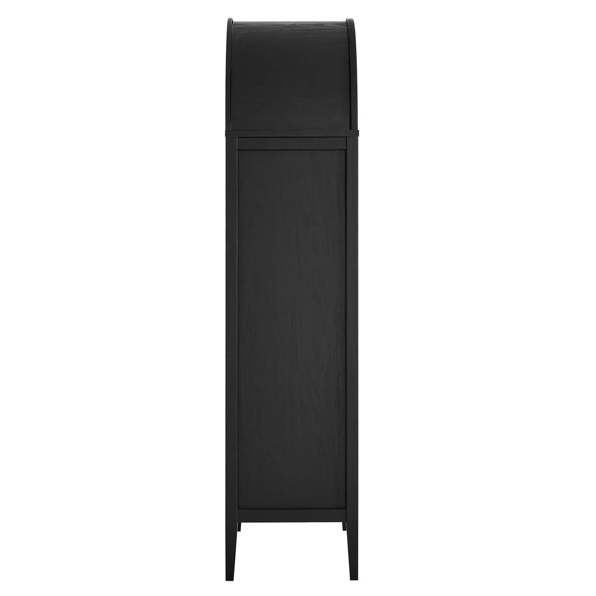 Modern Farmhouse Arched Tall Wood Storage Display Cabinet – Wood Grain 71 Inch
