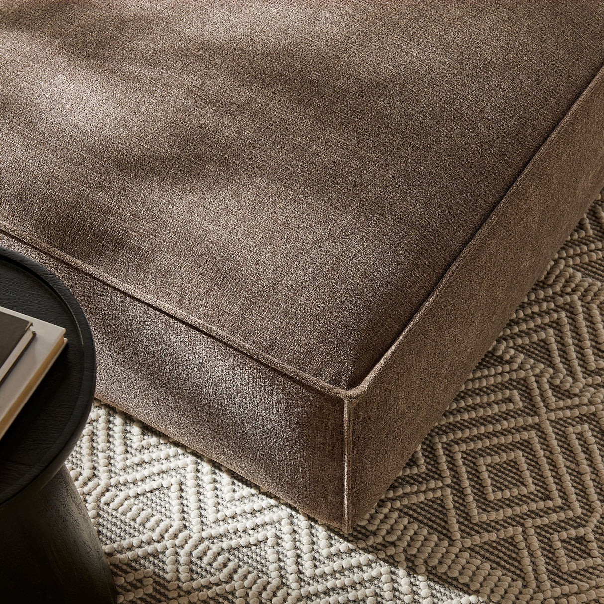 Modular Performance Fabric Ottoman with Piping – 41 Inch