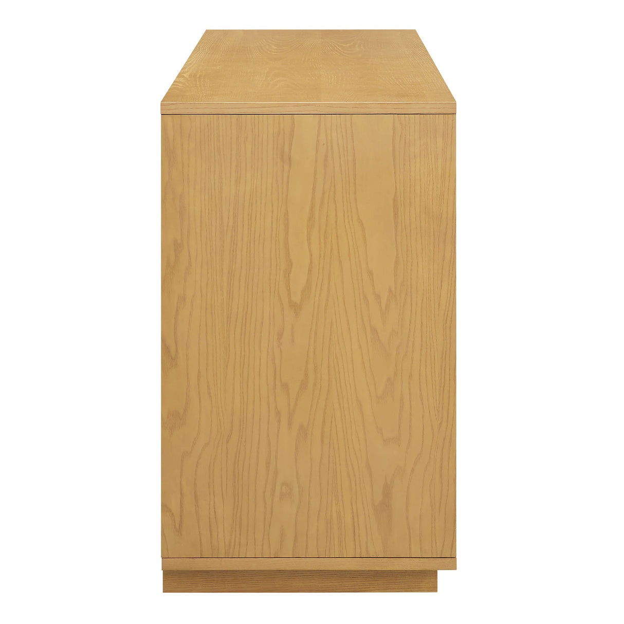 Japandi Sideboard Storage Cabinet with Woven Doors – Light Oak 76 Inch