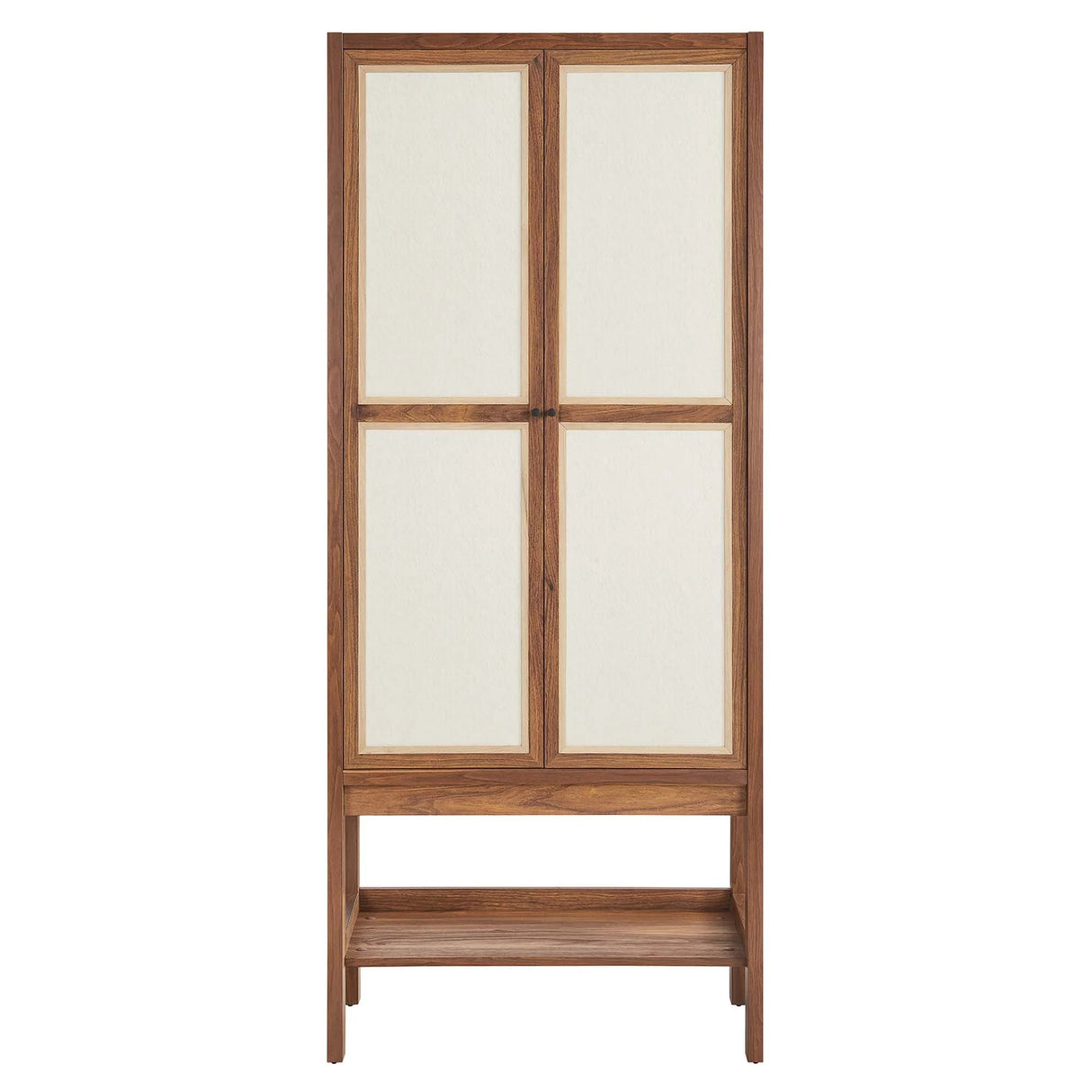Walnut Wood Grain Tall Standing Storage Cabinet – 68 Inch