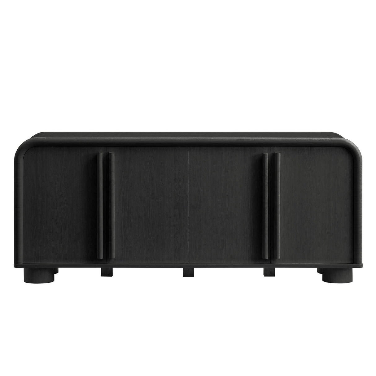 Modern Curved 4-Door Sideboard Cabinet – 63 Inch