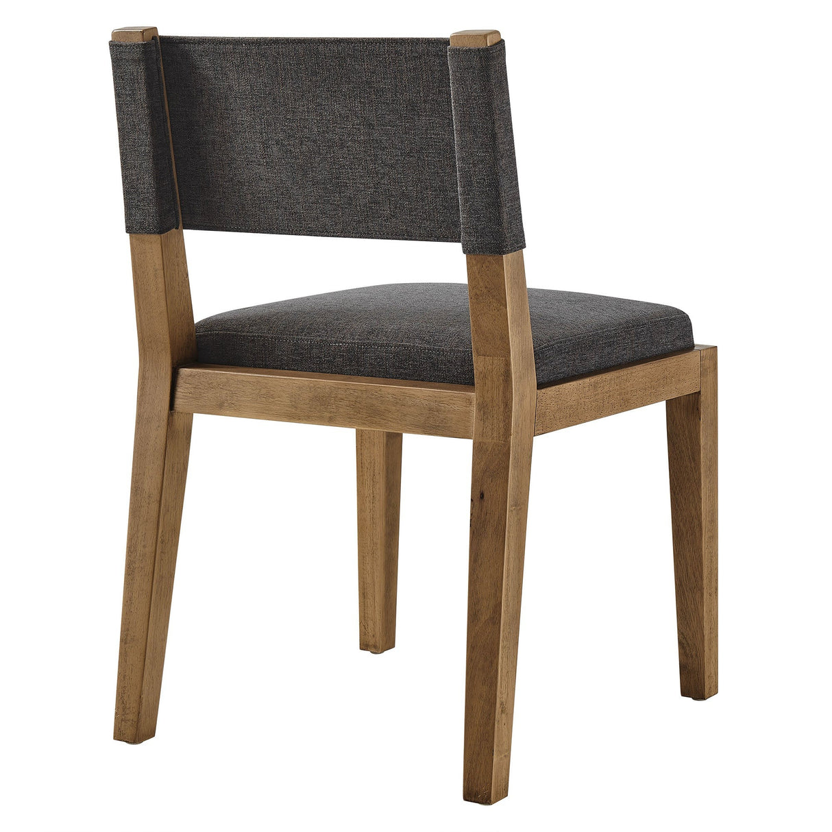 Fabric Upholstered Armless Dining Chair – Natural Wood 32 Inch