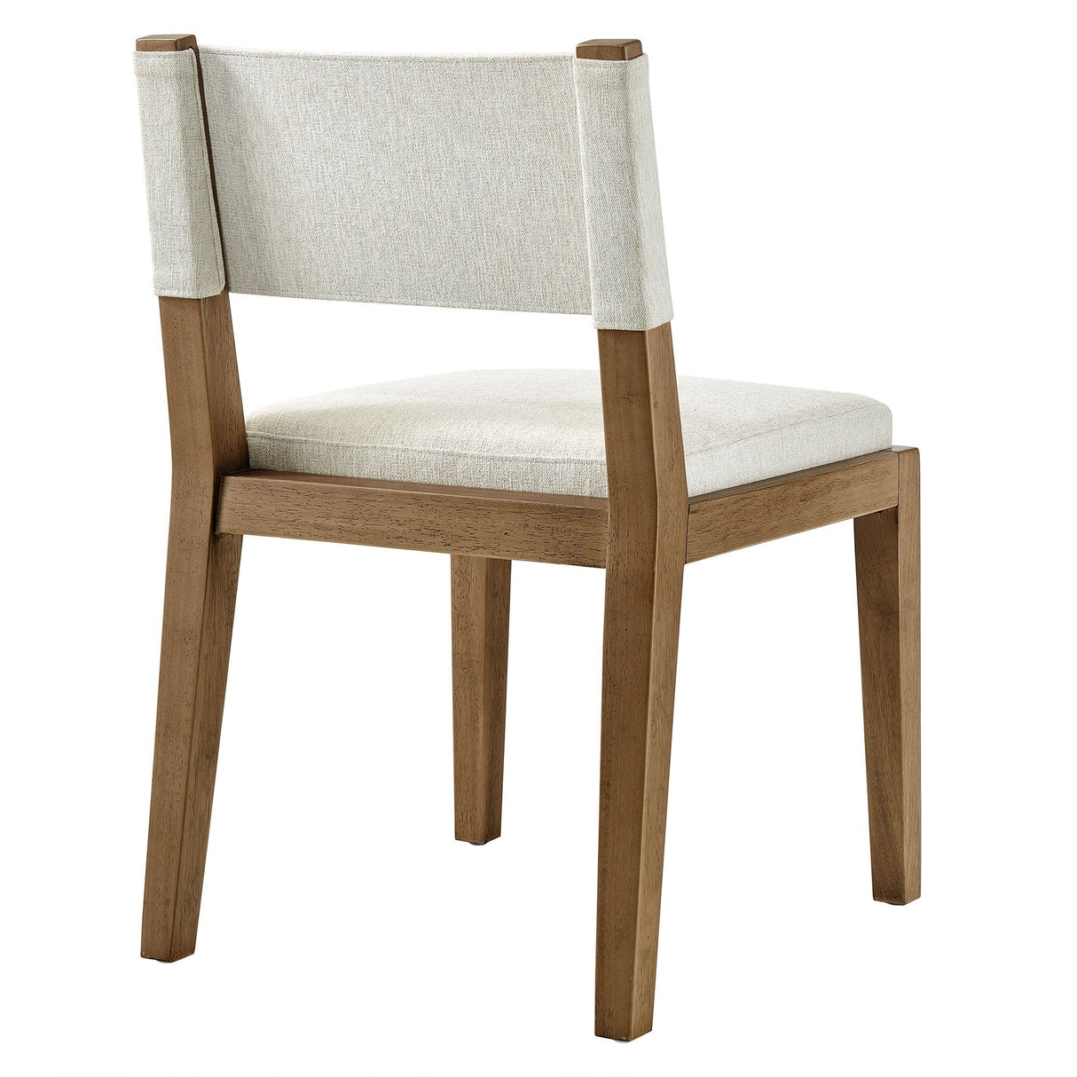 Fabric Upholstered Armless Dining Chair – Natural Wood 32 Inch