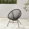 Linon Anson White/Black Rope/Steel Outdoor Single Chair