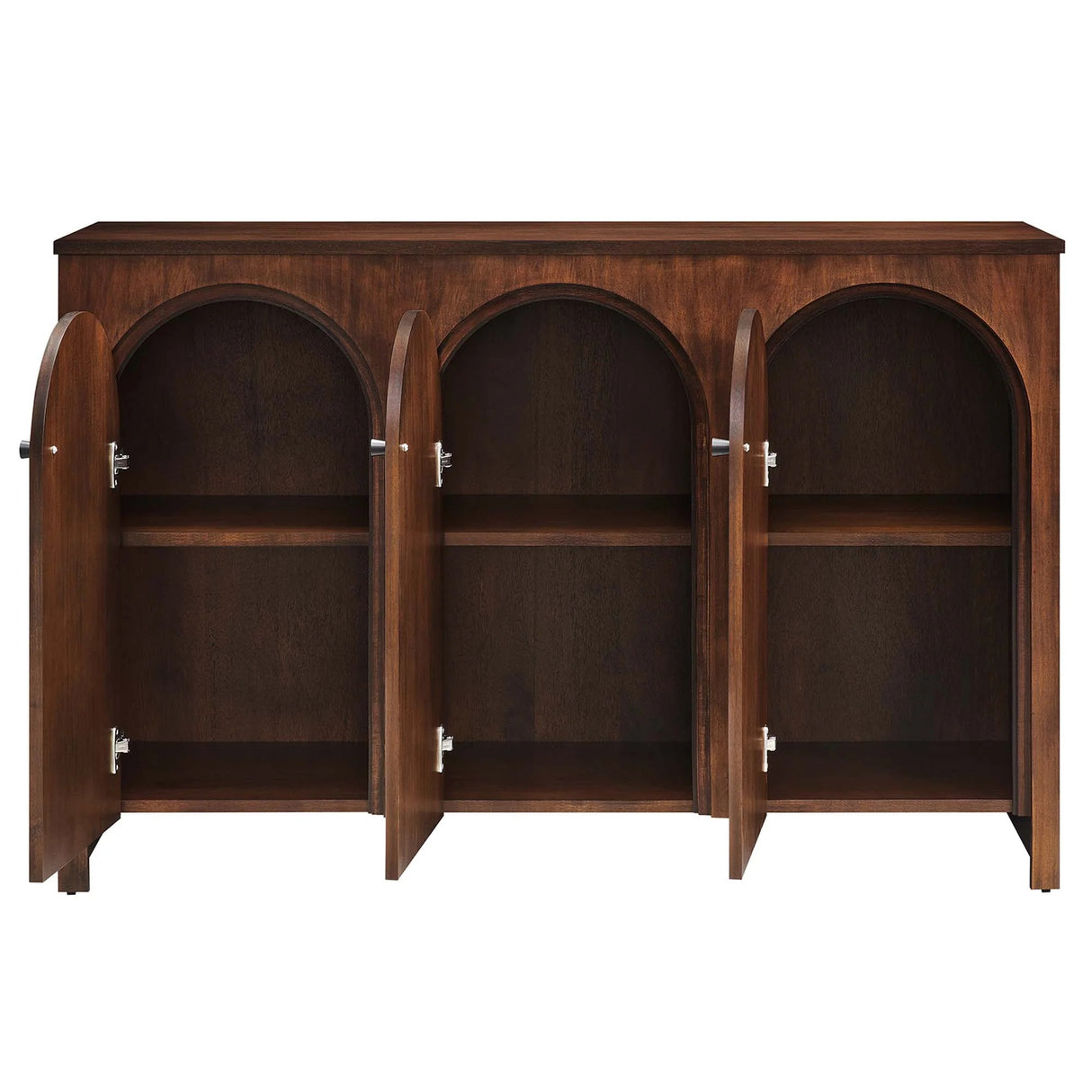 Modern 3-Door Arched Mango Wood Veneer Sideboard – 53 Inch