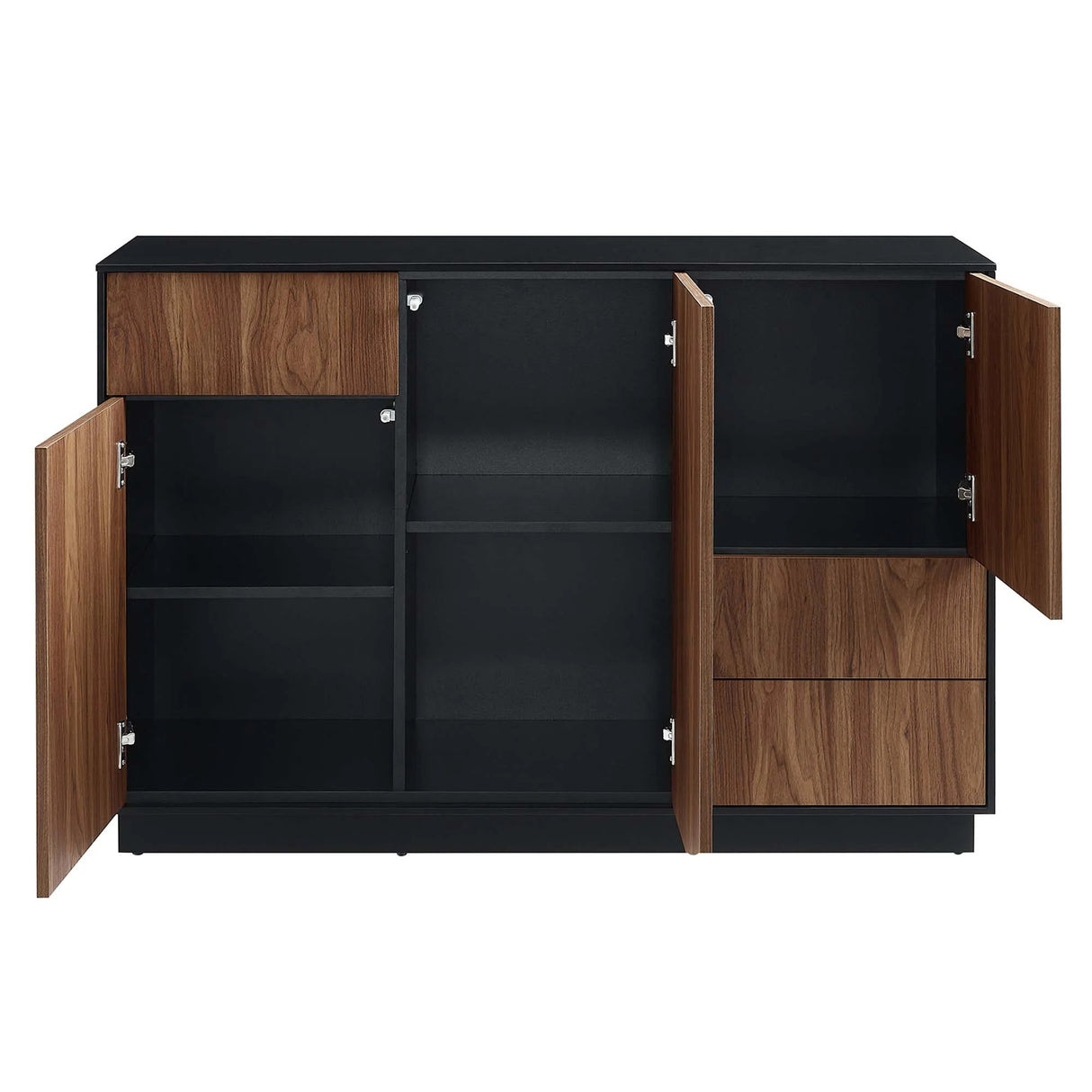 Modern Wood Grain 47 Inch Sideboard – Black Walnut