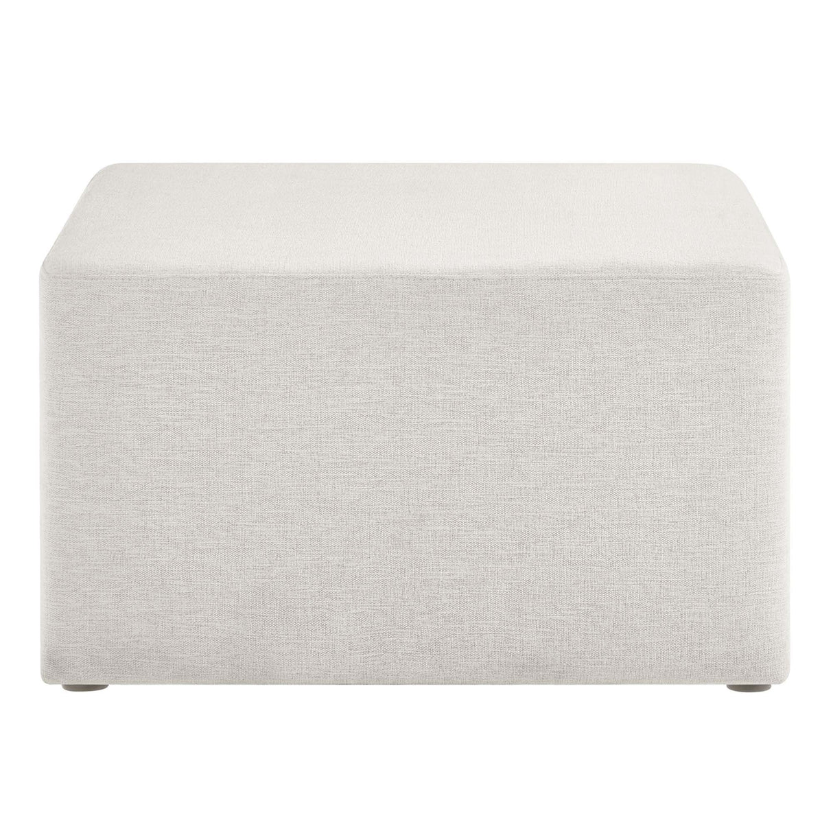 Square Woven Fabric Ottoman – Heathered Upholstered 28 Inch
