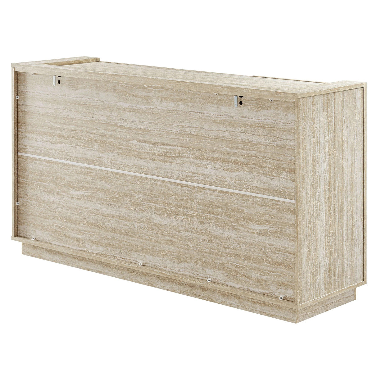 Modern Travertine Texture 3-Door Sideboard – Travertine 59 Inch