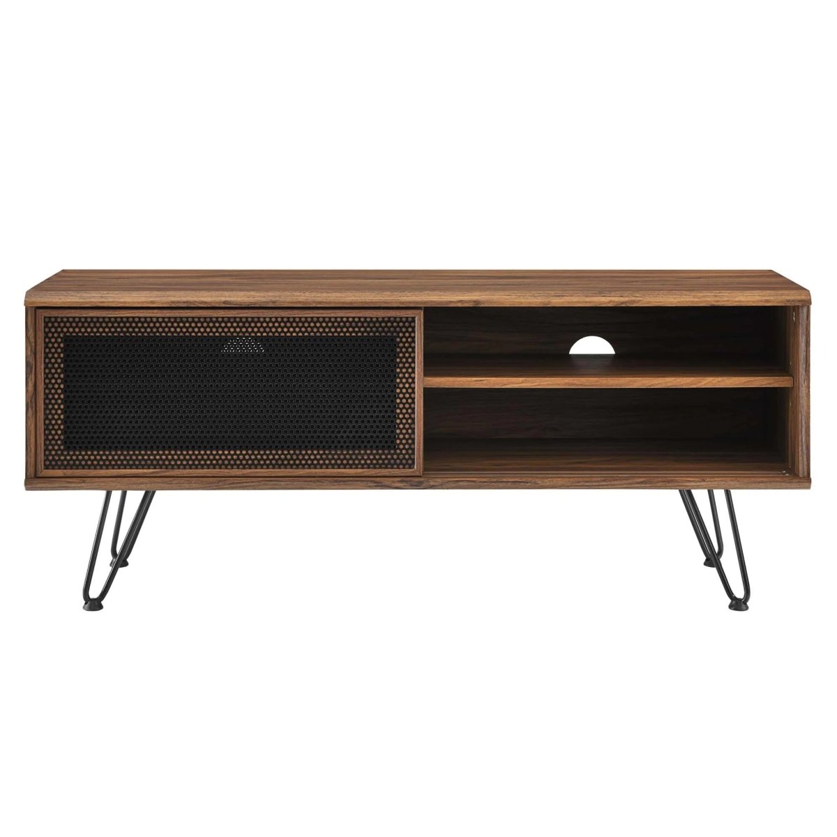 Industrial Modern TV Stand with Sliding Mesh Doors 47 Inch - TV Stands available at Alpine Outlets in Denver