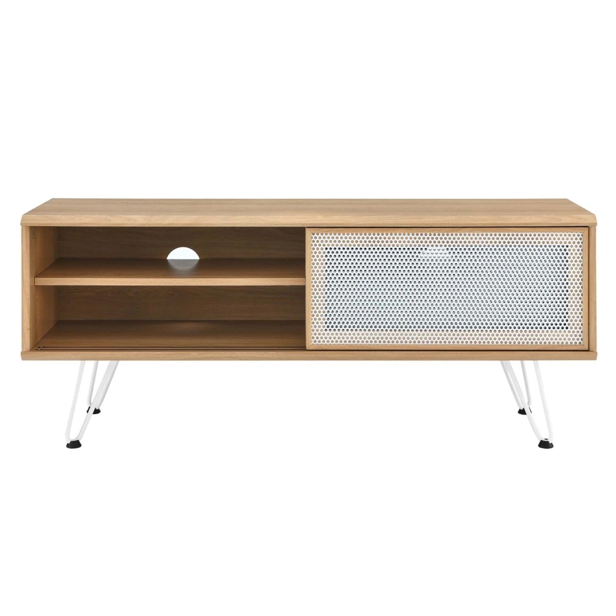 Industrial Modern TV Stand with Sliding Mesh Doors 47 Inch - TV Stands available at Alpine Outlets in Denver