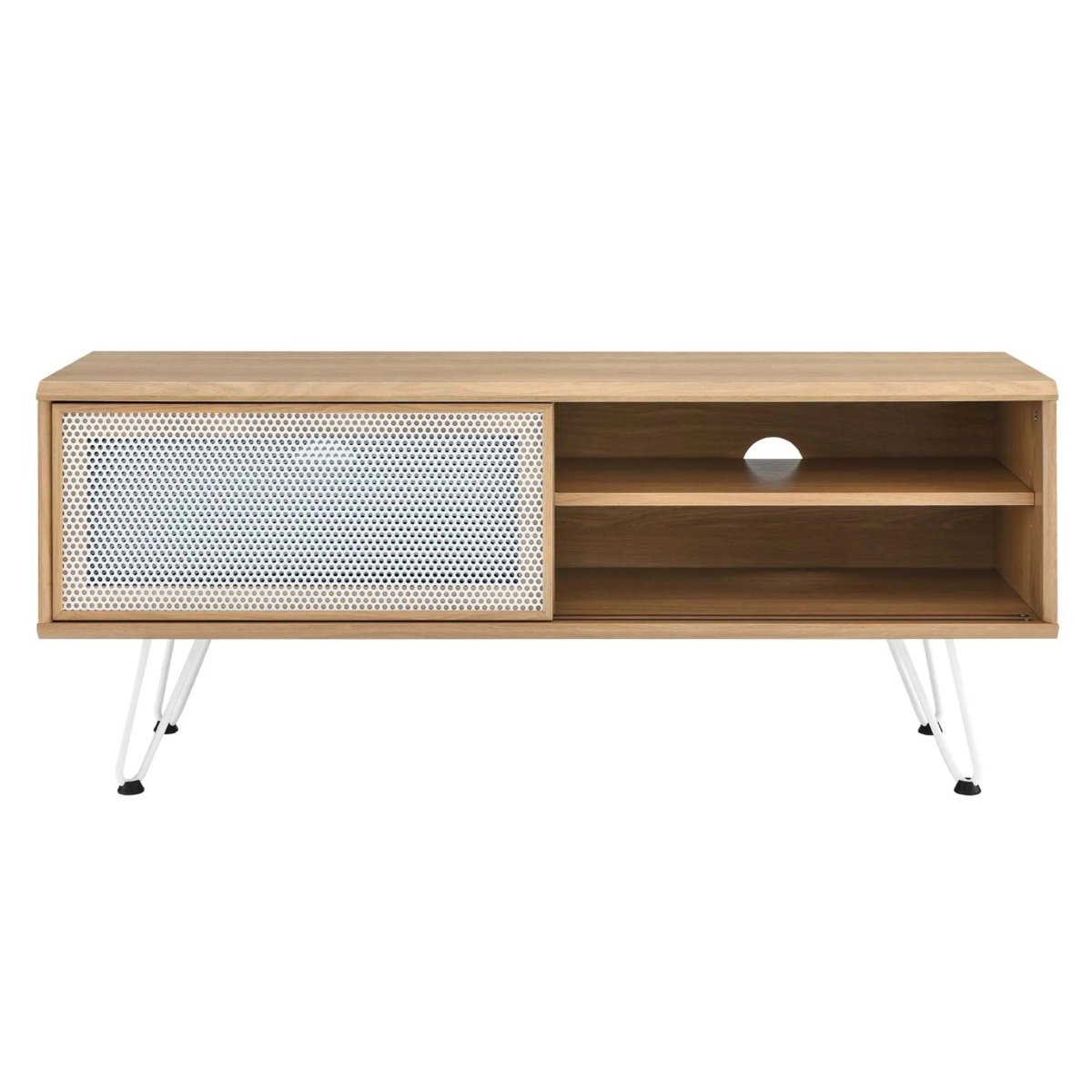 Industrial Modern TV Stand with Sliding Mesh Doors 47 Inch - TV Stands available at Alpine Outlets in Denver