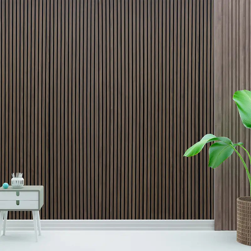 Acoustic Dark Smoke Oak Wood Wall Panel