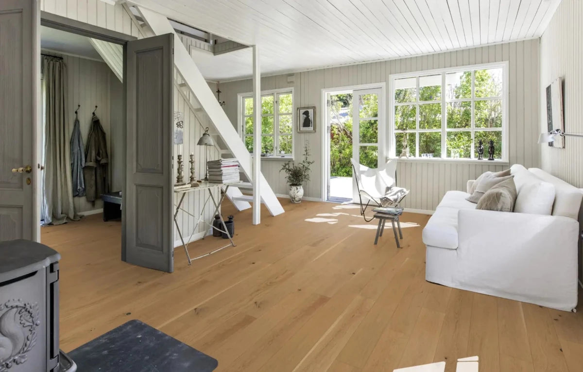 Kahrs Lux Oak Biscotti 6" 15mm Engineered Flooring - Hardwood Flooring available at Alpine Outlets in Denver