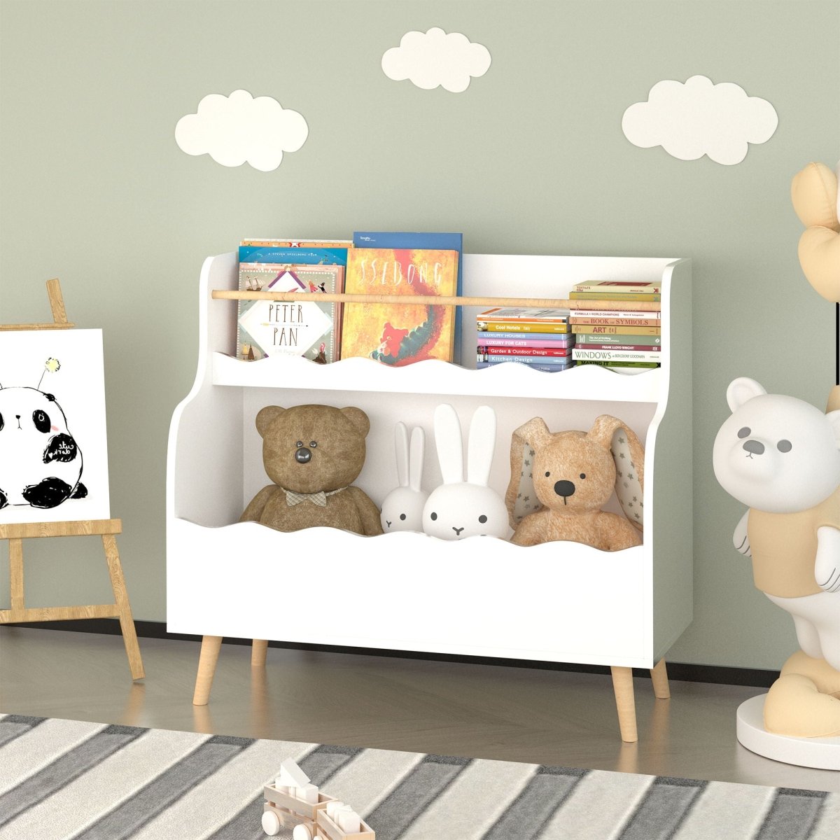 Kids Bookcase, Children Book Organizer Toy Storage Cabinet - White - Bookcases available at Alpine Outlets in Denver