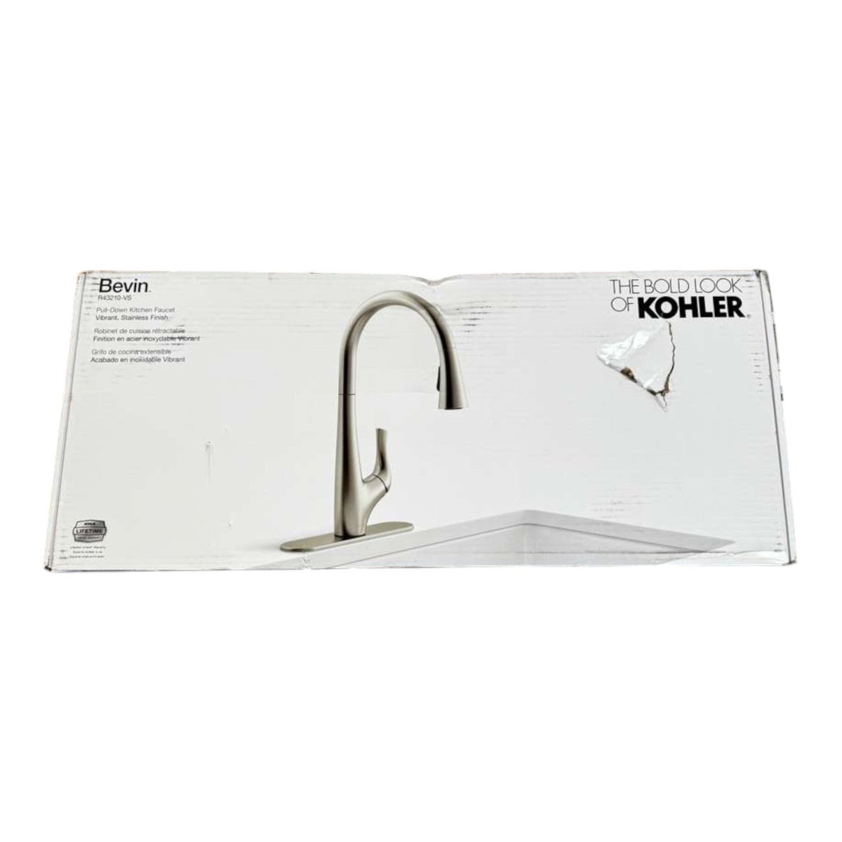 Kohler Bevin Pull-Down Kitchen Faucet – Vibrant Stainless Steel - Kitchen Fixtures - Alpine Outlets
