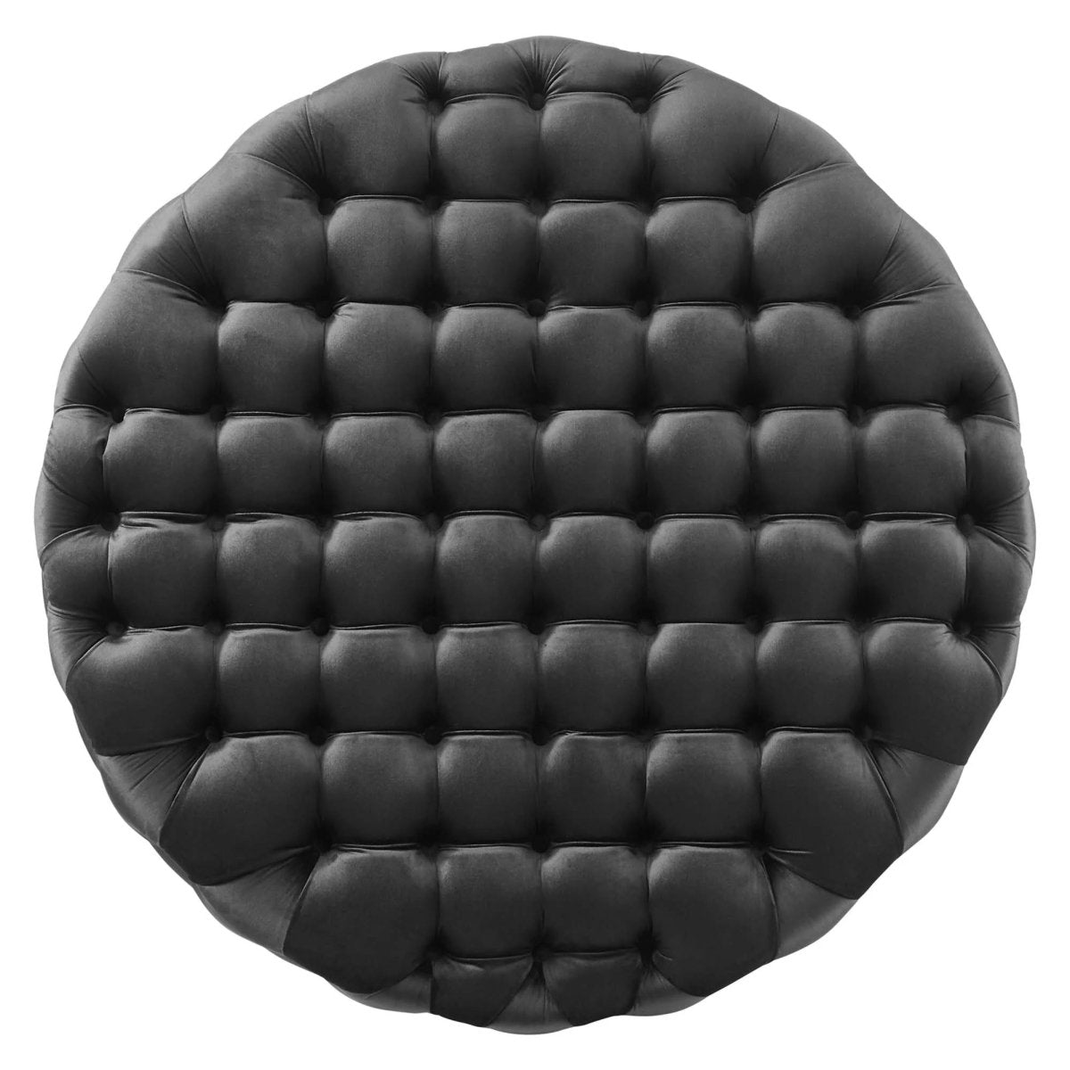 Large Round Tufted Velvet Ottoman – Upholstered 40 Inch - Ottomans available at Alpine Outlets in Denver