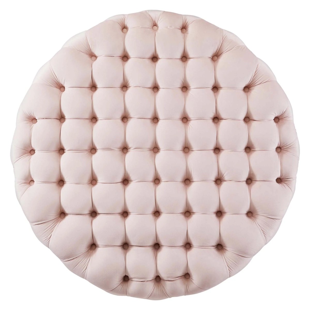 Large Round Tufted Velvet Ottoman – Upholstered 40 Inch - Ottomans available at Alpine Outlets in Denver