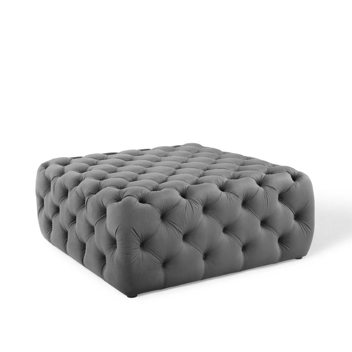 Large Square Tufted Velvet Ottoman – Upholstered 39 Inch - Ottomans available at Alpine Outlets in Denver