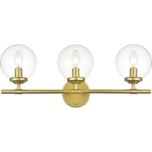 Ingrid 24 Inch 3 Light Brass Bathroom Vanity Wall Sconce