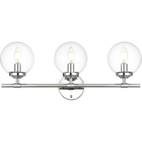 Ingrid 24 Inch 3 Light Chrome Bathroom Vanity Wall Sconce