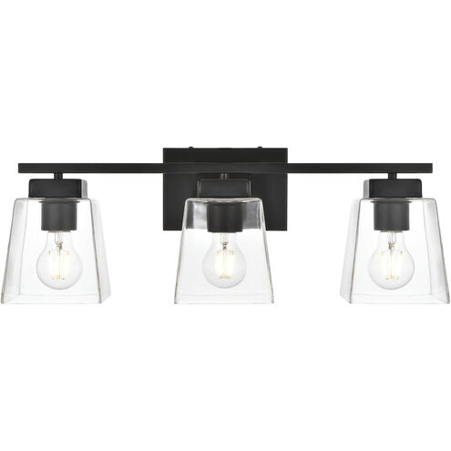 Merrick 23 Inch 3 Light Black Bathroom Vanity Wall Sconce