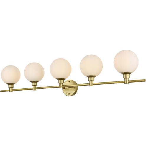 Cordelia 47 Inch 5 Light Brass Bathroom Vanity Wall Sconce