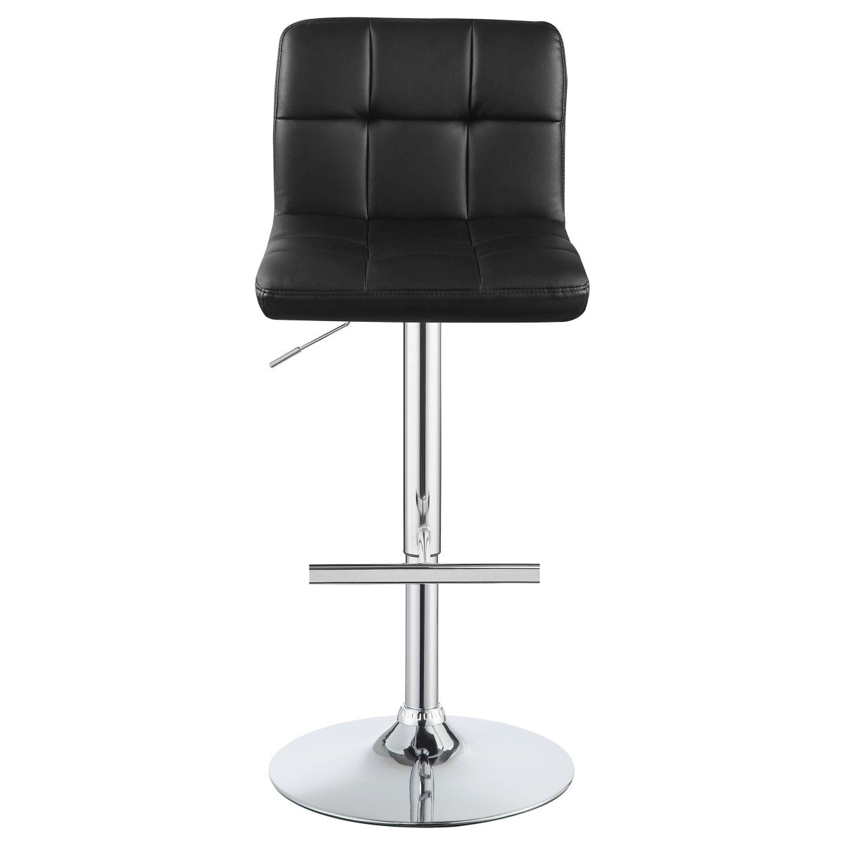 Lenny Black Faux Leather Adjustable Bar Stool, Set of 2 - Bar Stools available at Alpine Outlets in Denver