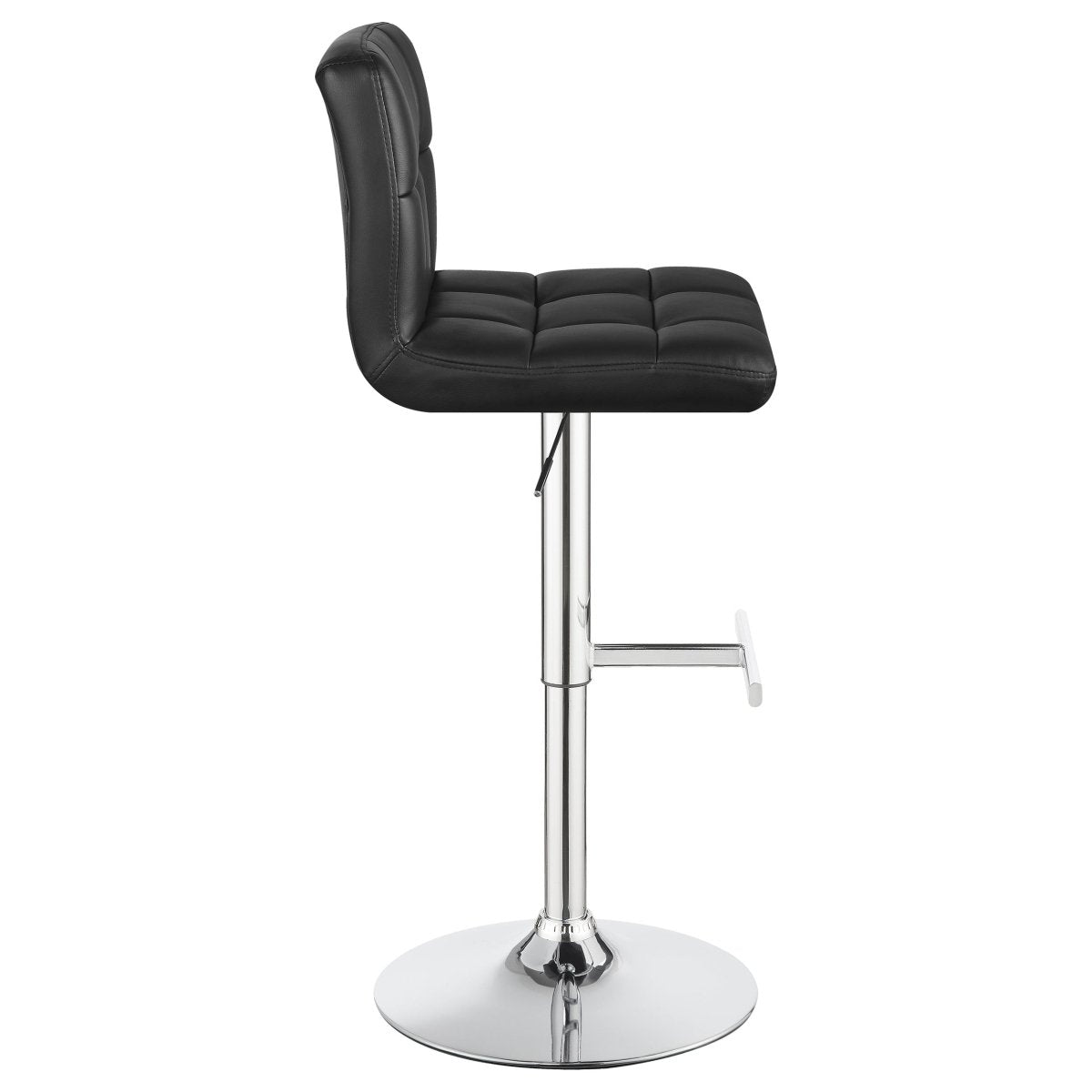 Lenny Black Faux Leather Adjustable Bar Stool, Set of 2 - Bar Stools available at Alpine Outlets in Denver