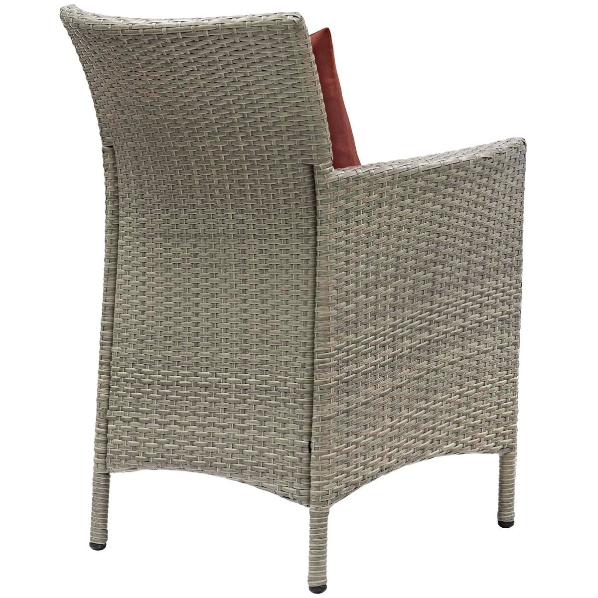 34" Light Gray Currant Wicker Rattan Outdoor Dining Armchair - Outdoor - Alpine Outlets