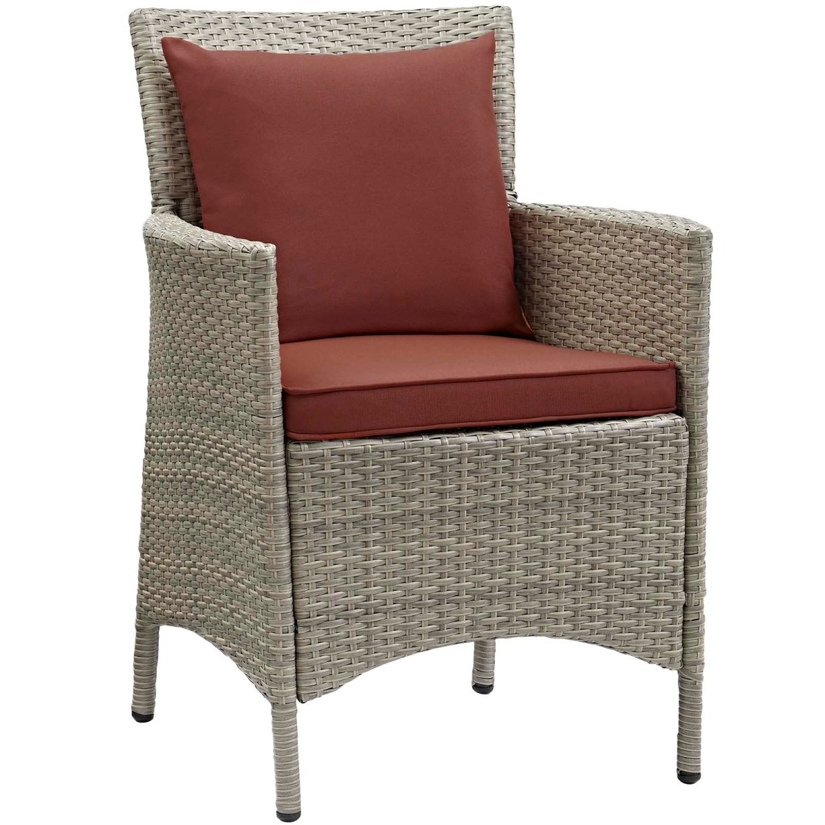 34" Light Gray Currant Wicker Rattan Outdoor Dining Armchair - Outdoor - Alpine Outlets