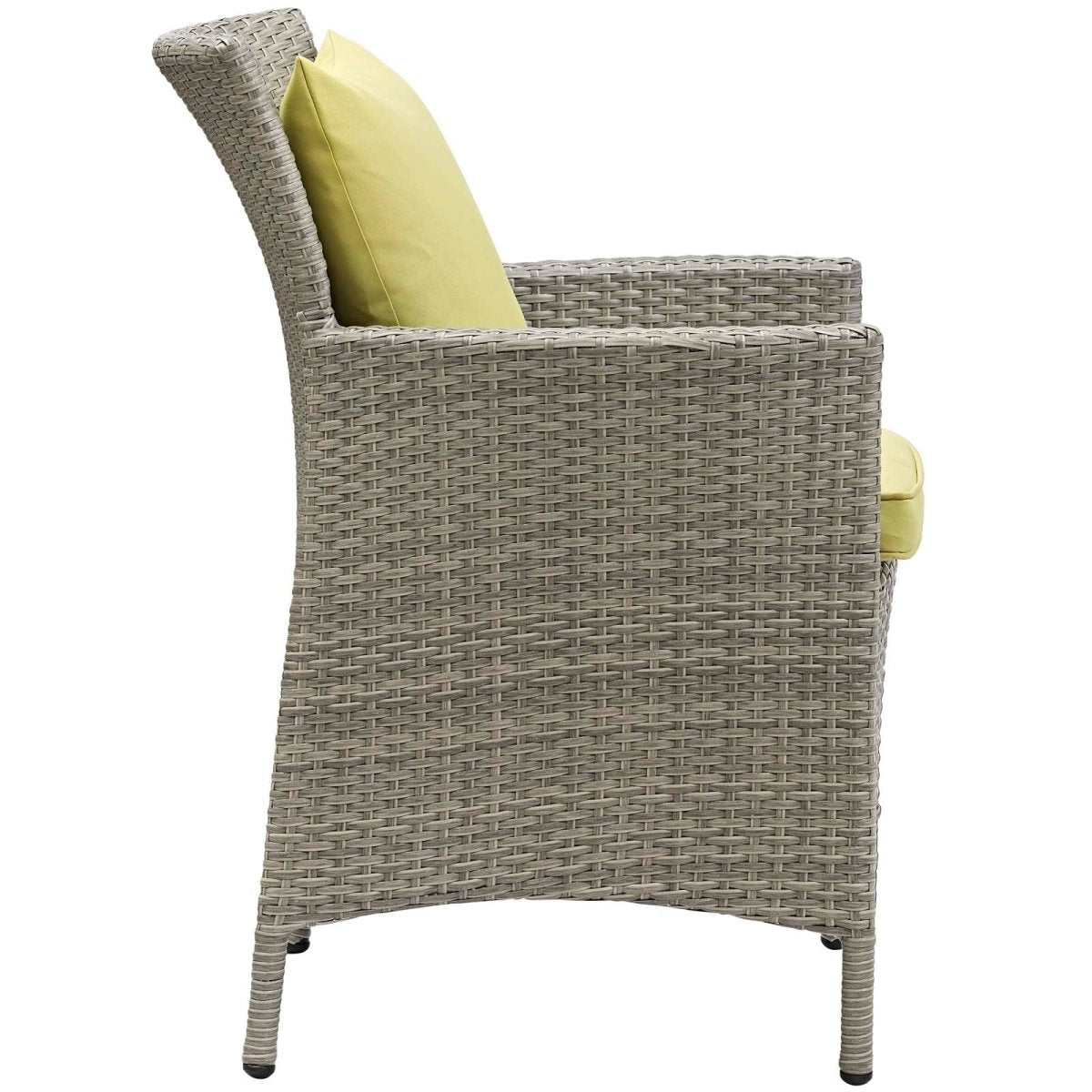 34" Light Gray Peridot Wicker Rattan Outdoor Dining Armchair - Outdoor - Alpine Outlets