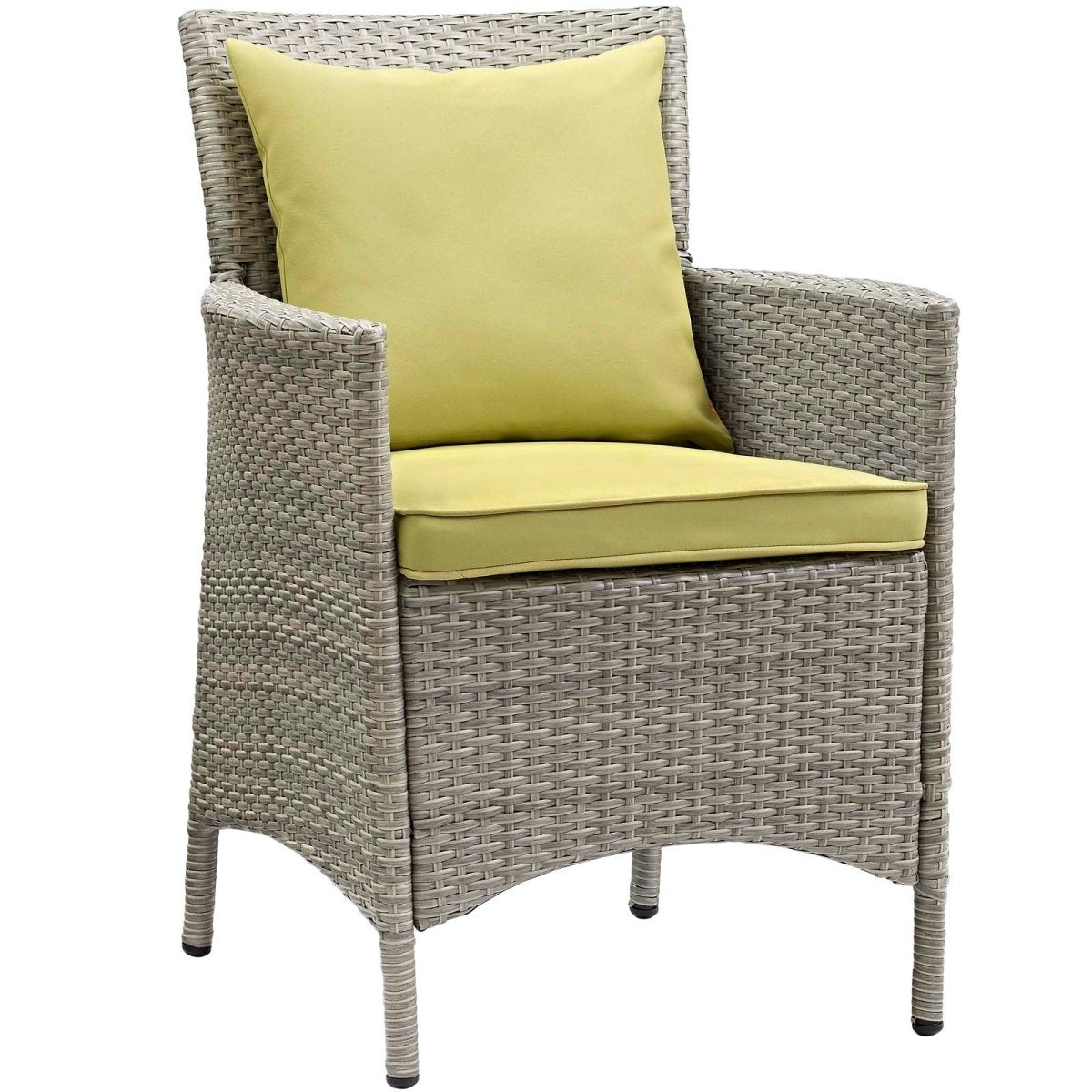 34" Light Gray Peridot Wicker Rattan Outdoor Dining Armchair - Outdoor - Alpine Outlets