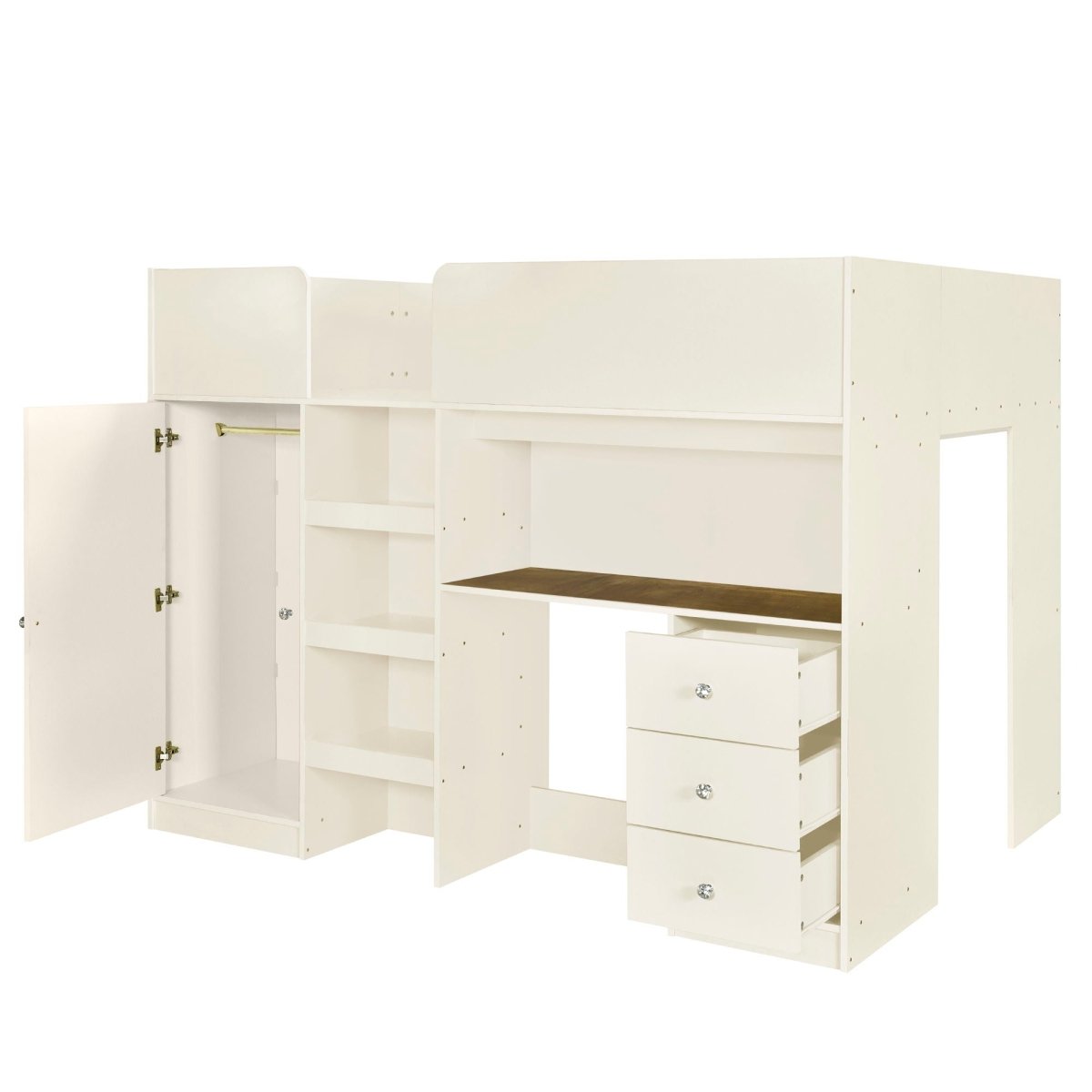 Loft Bed With Built In Wardrobe, Desk, Shelves, And Drawers - Loft Beds available at Alpine Outlets in Denver