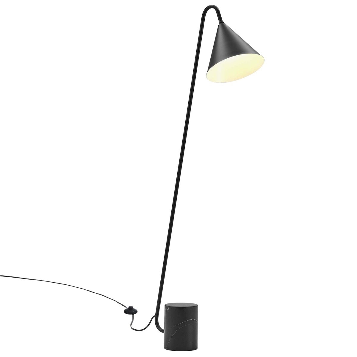 58" Marble Base Floor Lamp with Metal Shade β Black - Lighting - Alpine Outlets