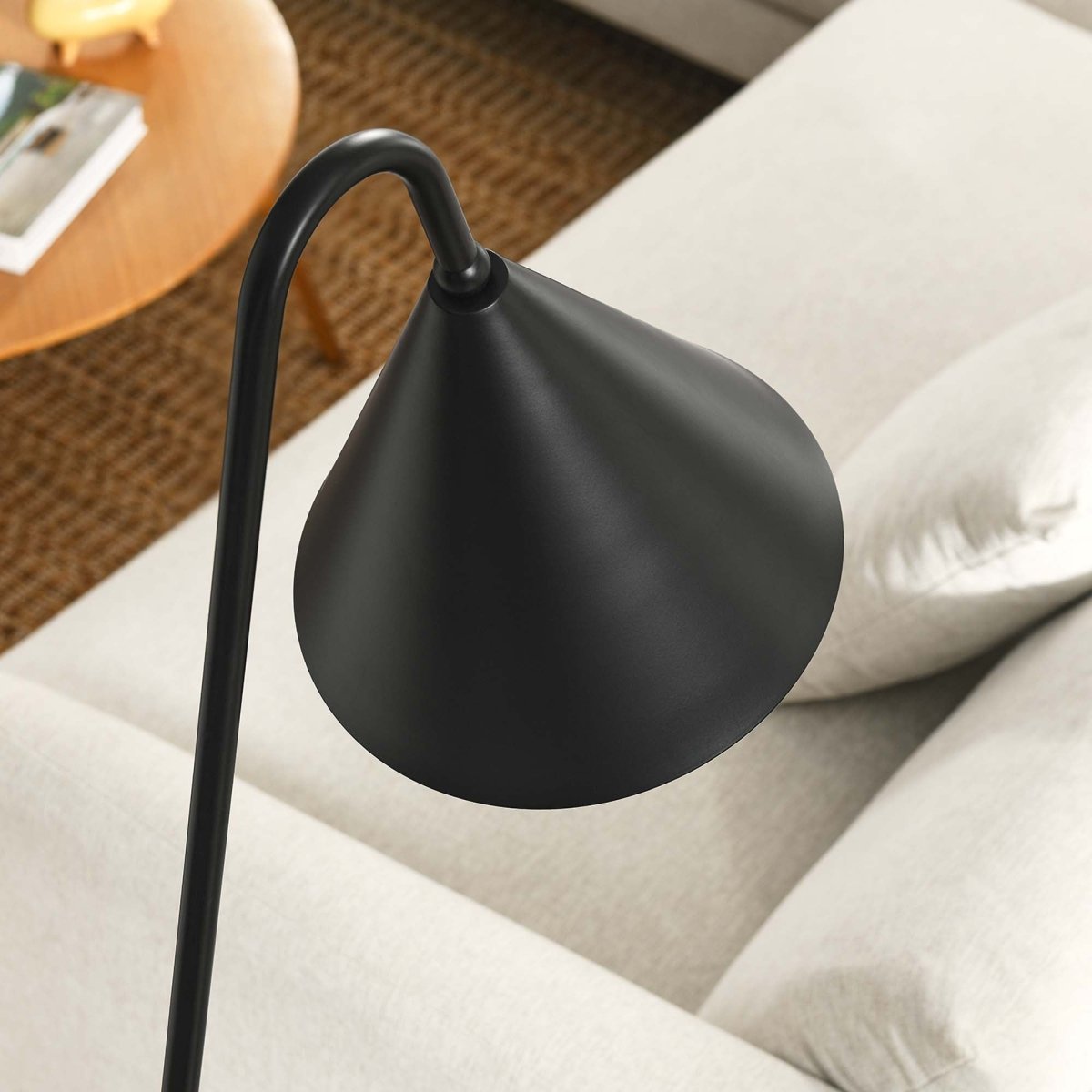 58" Marble Base Floor Lamp with Metal Shade β Black - Lighting - Alpine Outlets