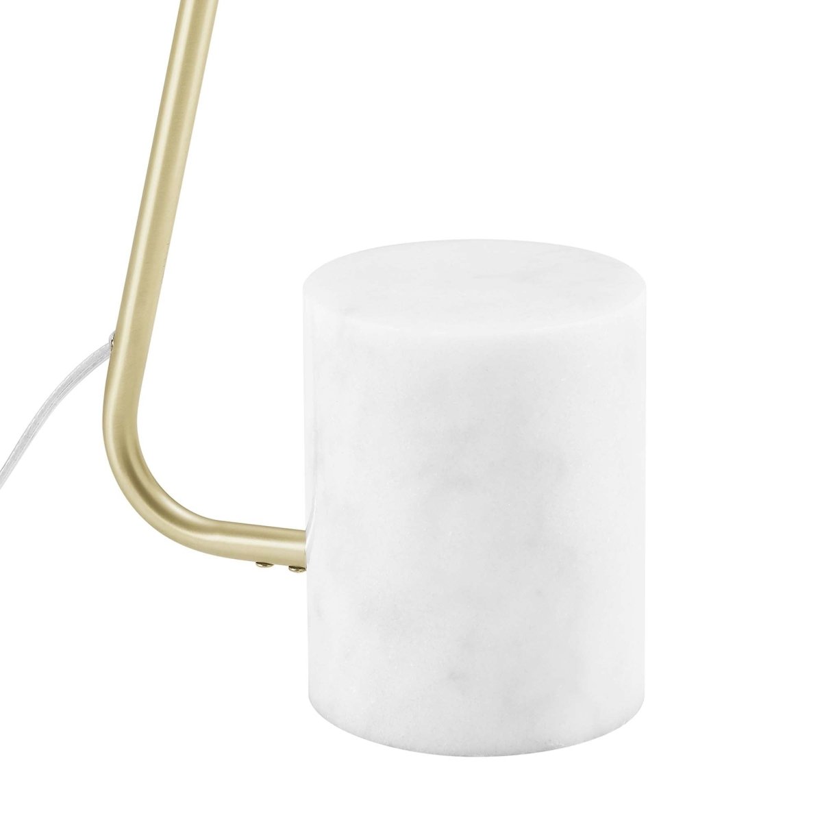 58" Marble Base Floor Lamp with Metal Shade β Satin Brass - Lighting - Alpine Outlets