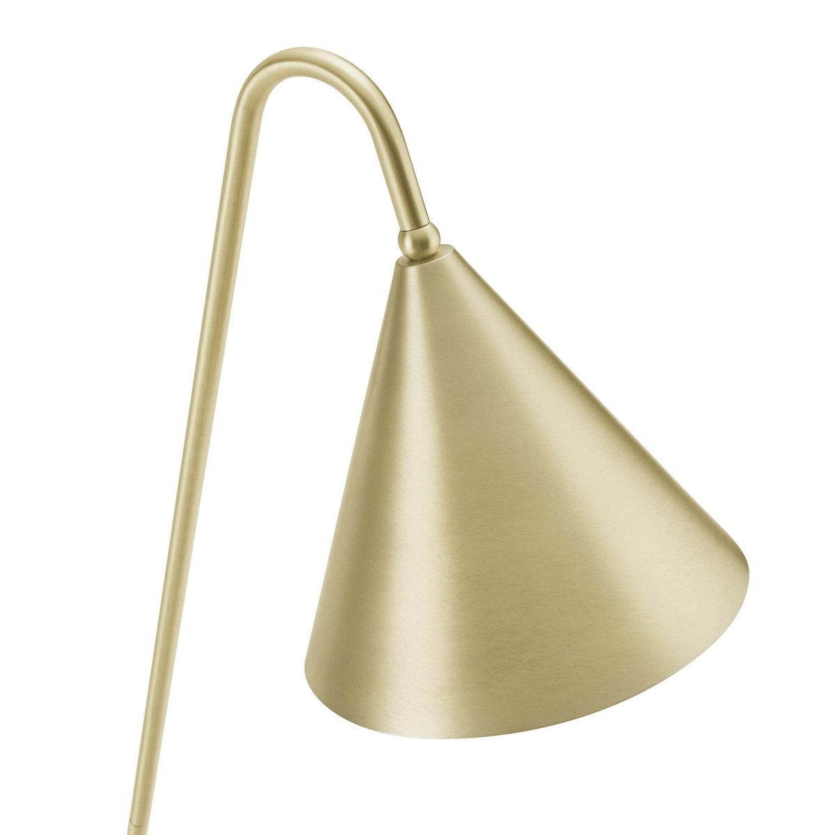 58" Marble Base Floor Lamp with Metal Shade β Satin Brass - Lighting - Alpine Outlets