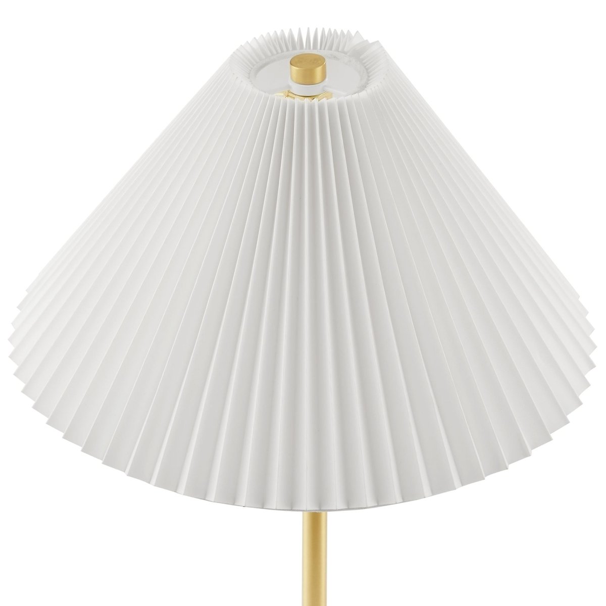 Marble Dome Table Lamp with Pleated Fabric Shade – Brass - Lighting - Alpine Outlets