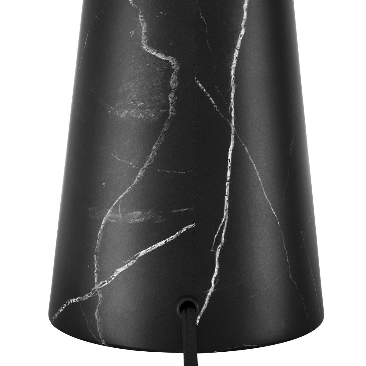 26" Black Marble Pattern Table Lamp with Pleated Shade - Lighting - Alpine Outlets