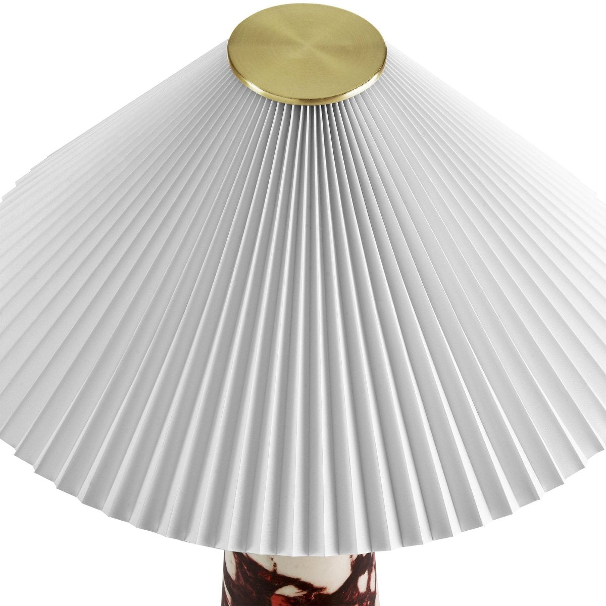 26" Red Marble Pattern Table Lamp with Pleated Shade - Lighting - Alpine Outlets