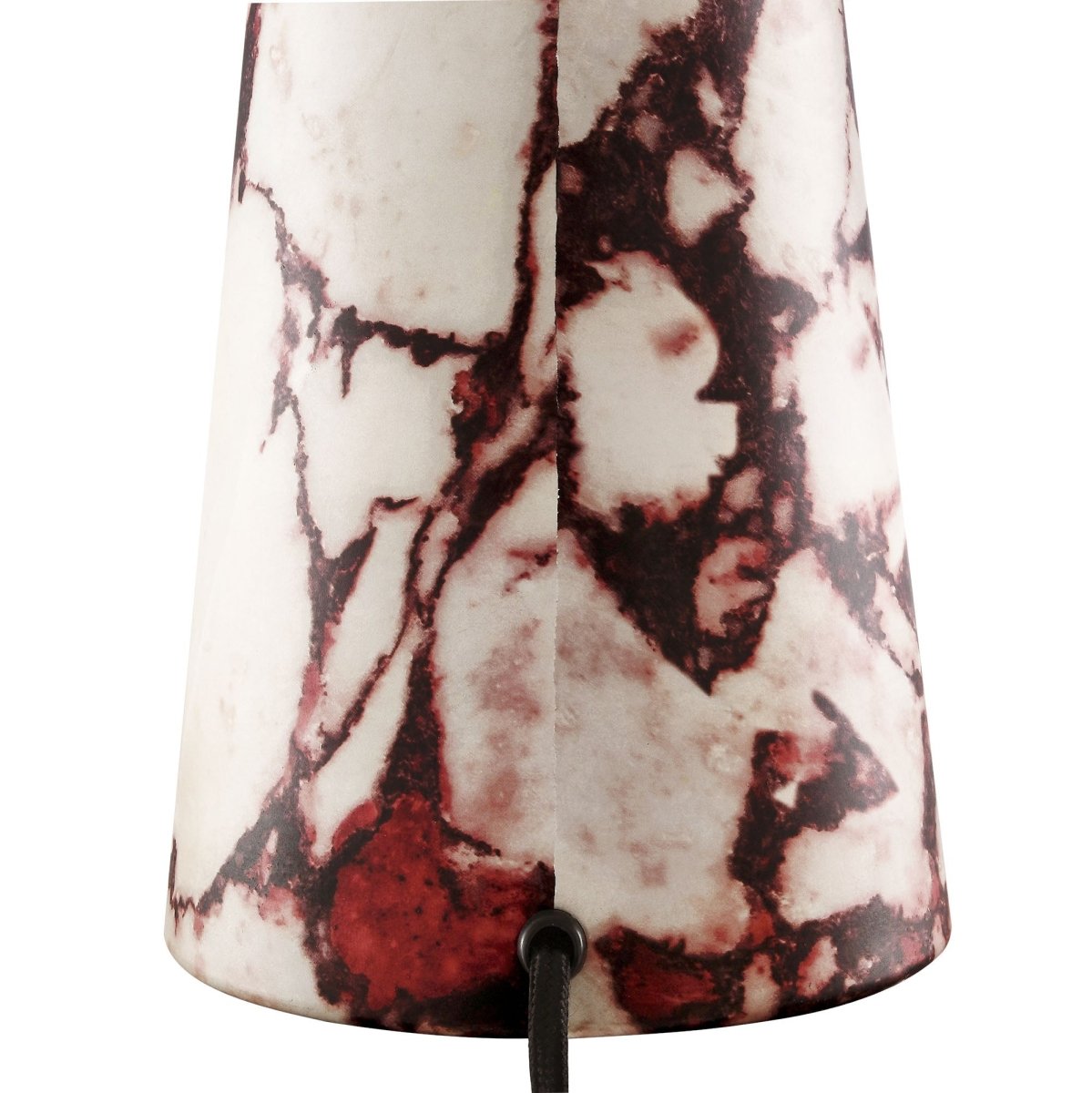 26" Red Marble Pattern Table Lamp with Pleated Shade - Lighting - Alpine Outlets