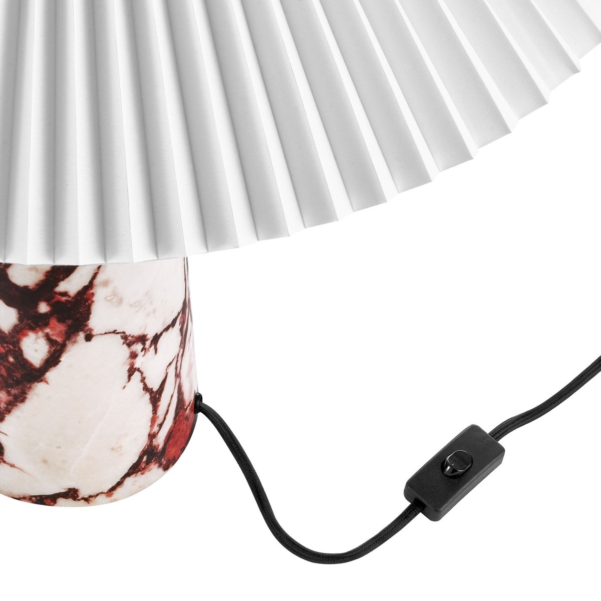 26" Red Marble Pattern Table Lamp with Pleated Shade - Lighting - Alpine Outlets