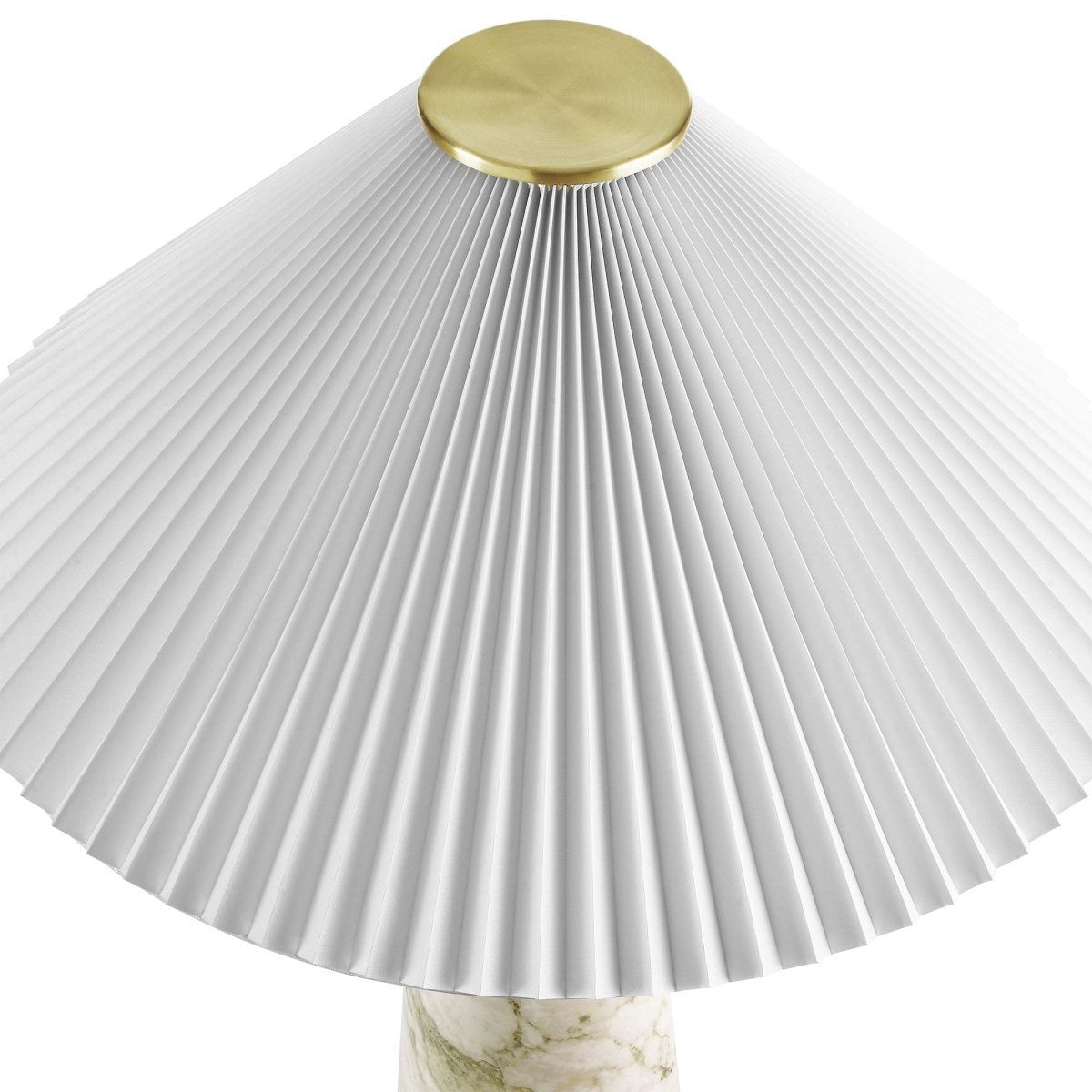 26" White Marble Pattern Table Lamp with Pleated Shade - Lighting - Alpine Outlets